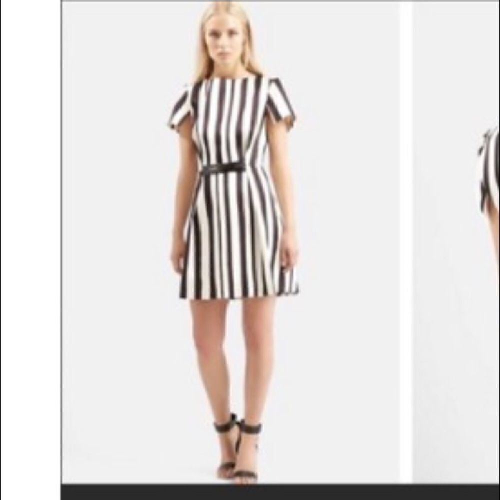 🚨4/$25 Topshop black white stripe boat neck dress 2 - Picture 3 of 6
